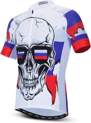 Cycling Jersey Mens Short Sleeve Full Zipper Bike Bicycle Top Shirts Breathable Clothing National Flag