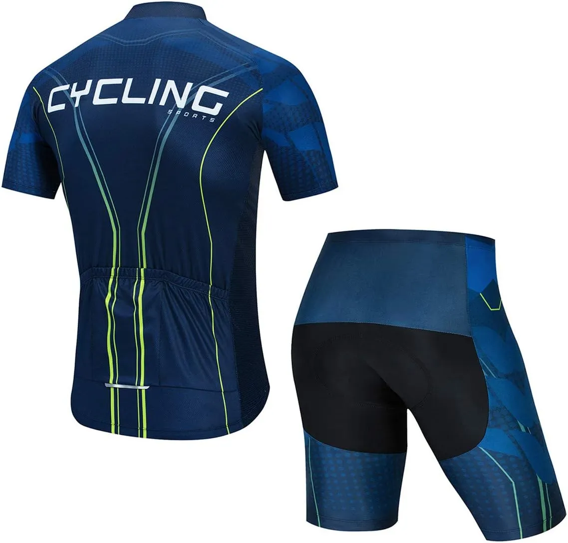 Cycling Jerseys Sets Short Sleeve Bike Clothing Suits Bicycle top Men MTB Jersey Breathable Summer