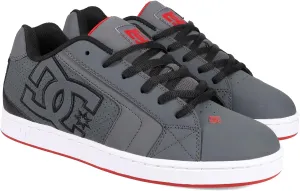 DC Men's Net Skate Shoe, Grey/Black/RED, 11.5