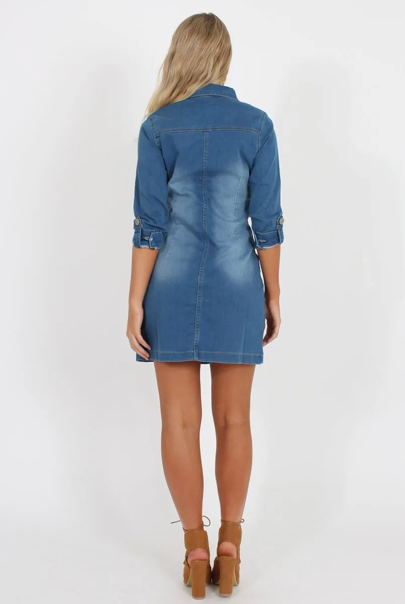 Denim Shirt Dress - Carly