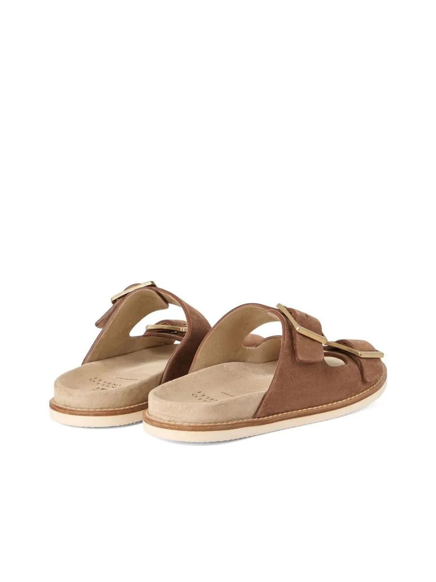 Double Buckle Slipon Sandals