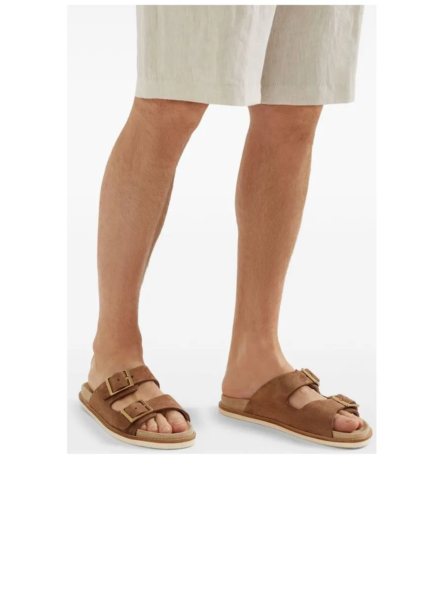 Double Buckle Slipon Sandals