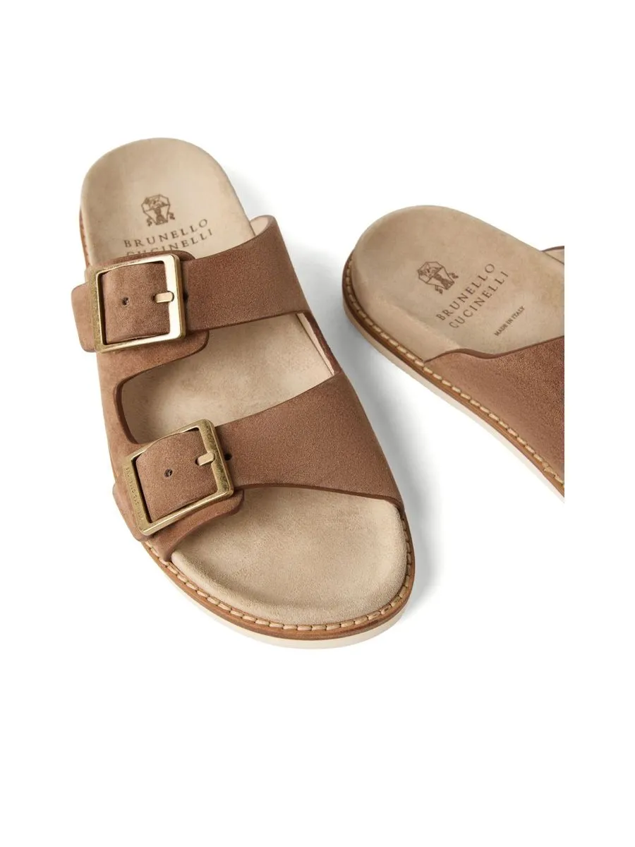 Double Buckle Slipon Sandals