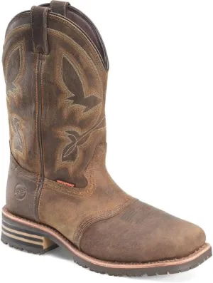 DOUBLE-H 11" Jeyden Waterproof Composite Toe Work Boots for Men - Wide Square Toe, with Oil- and Slip-Resistant I.C.E. Outsole, EH-Rated, Brown - 10 2E