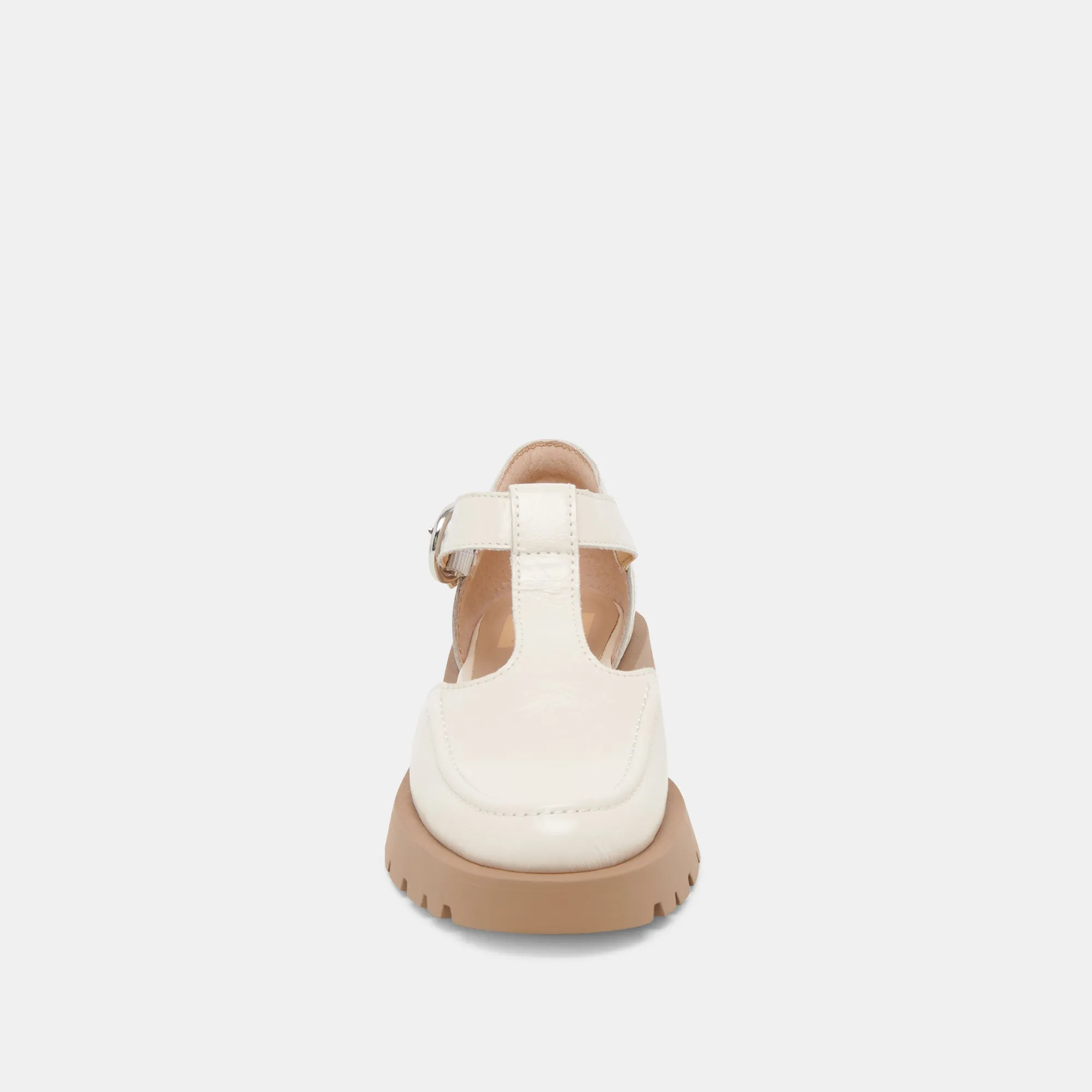 EMILIO FLATS CREAM CRINKLE PATENT LEATHER