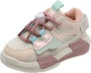 EnJoCho Boys Girls Boys Athletic Running Shoes Outdoor Tennis Sneakers Kids Lightweight Breathable Walking Shoes for 1-6Years (Pink-02#e, 18-24Months)