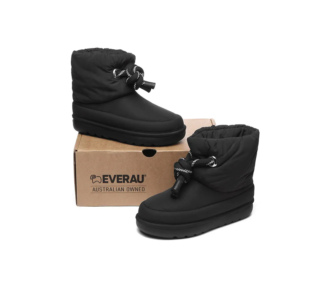 EVERAU® UGG Women Sheepskin Wool Waterproof Adjustable Drawstring Ankle Boots Delabra