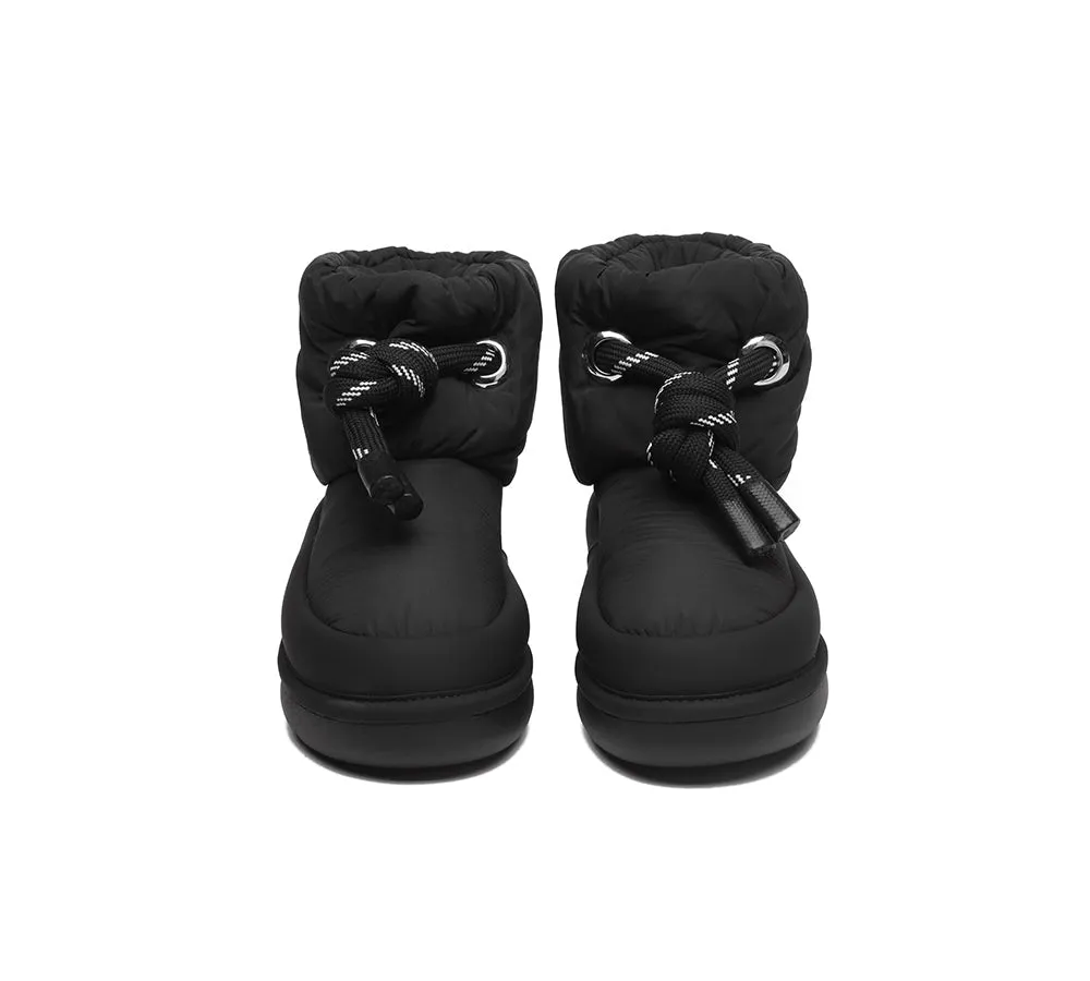 EVERAU® UGG Women Sheepskin Wool Waterproof Adjustable Drawstring Ankle Boots Delabra