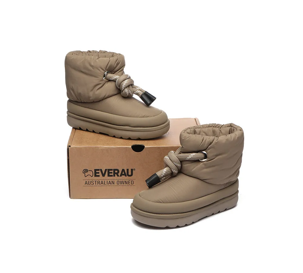 EVERAU® UGG Women Sheepskin Wool Waterproof Adjustable Drawstring Ankle Boots Delabra