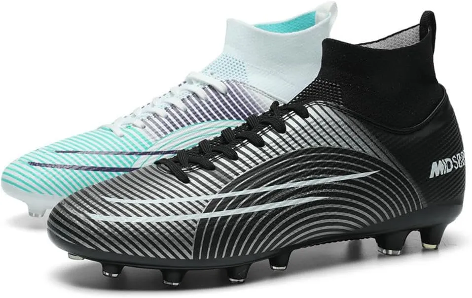 GEXECEUSS Soccer Boots for Big Boy High-Top Ankle Boots Cleats Soccer Shoes Lightweight Turf Football Shoes for Indoor Outdoor Competition Training