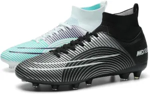 GEXECEUSS Soccer Boots for Big Boy High-Top Ankle Boots Cleats Soccer Shoes Lightweight Turf Football Shoes for Indoor Outdoor Competition Training