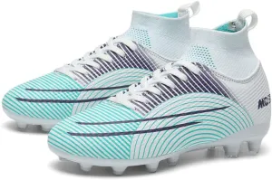 GEXECEUSS Soccer Boots for Big Boy High-Top Ankle Boots Cleats Soccer Shoes Lightweight Turf Football Shoes for Indoor Outdoor Competition Training