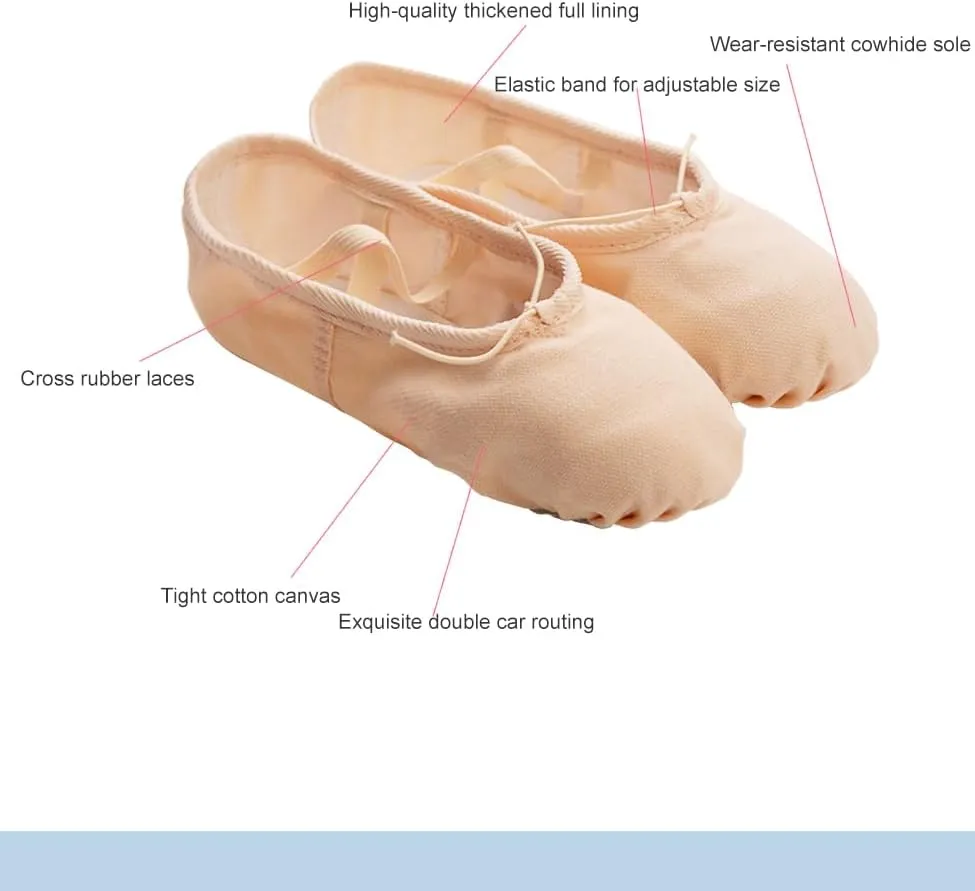 Girls' Ballet Shoes, Adult Dance Shoes, Suitable for (Ballet/Body/Yoga/Belly/Folk Dance)