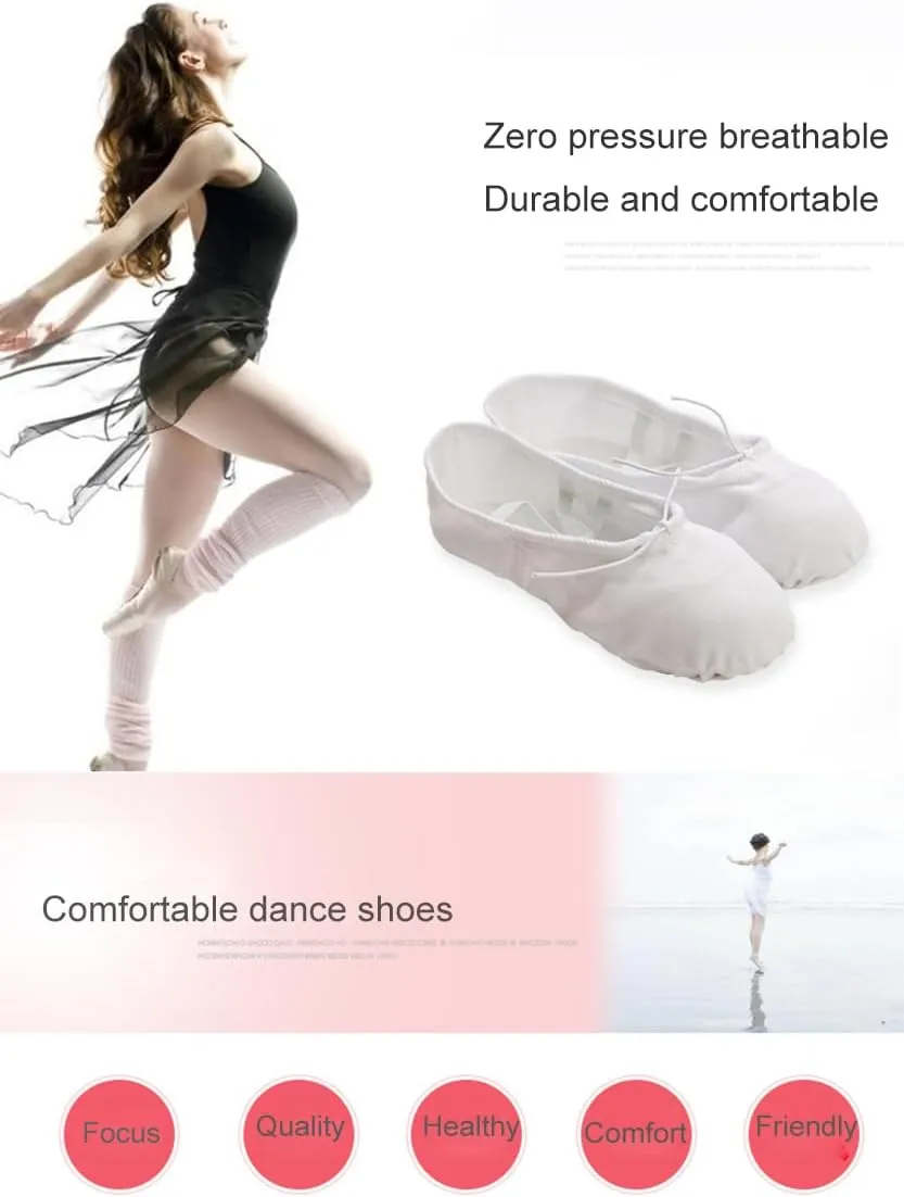 Girls' Ballet Shoes, Adult Dance Shoes, Suitable for (Ballet/Body/Yoga/Belly/Folk Dance)