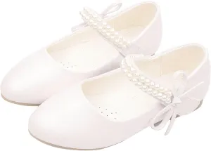 Girls Mary Jane Dress Shoes Princess Ankle Strap Bowknot Shoes Wedding Pary Prom Dance Flat Sandals for Kids