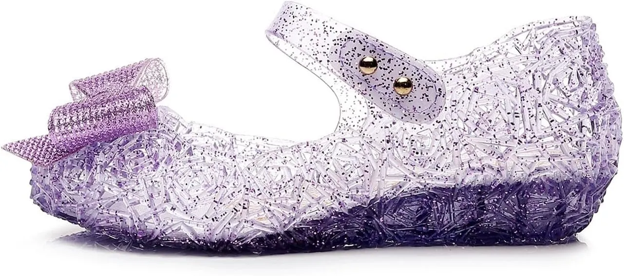 Glitter Jelly Sandals for Girls Kids Dance Party Cosplay Birthday Dress Up Shoes Bowknot Princess Flat Fancy Mary Jane Shoes