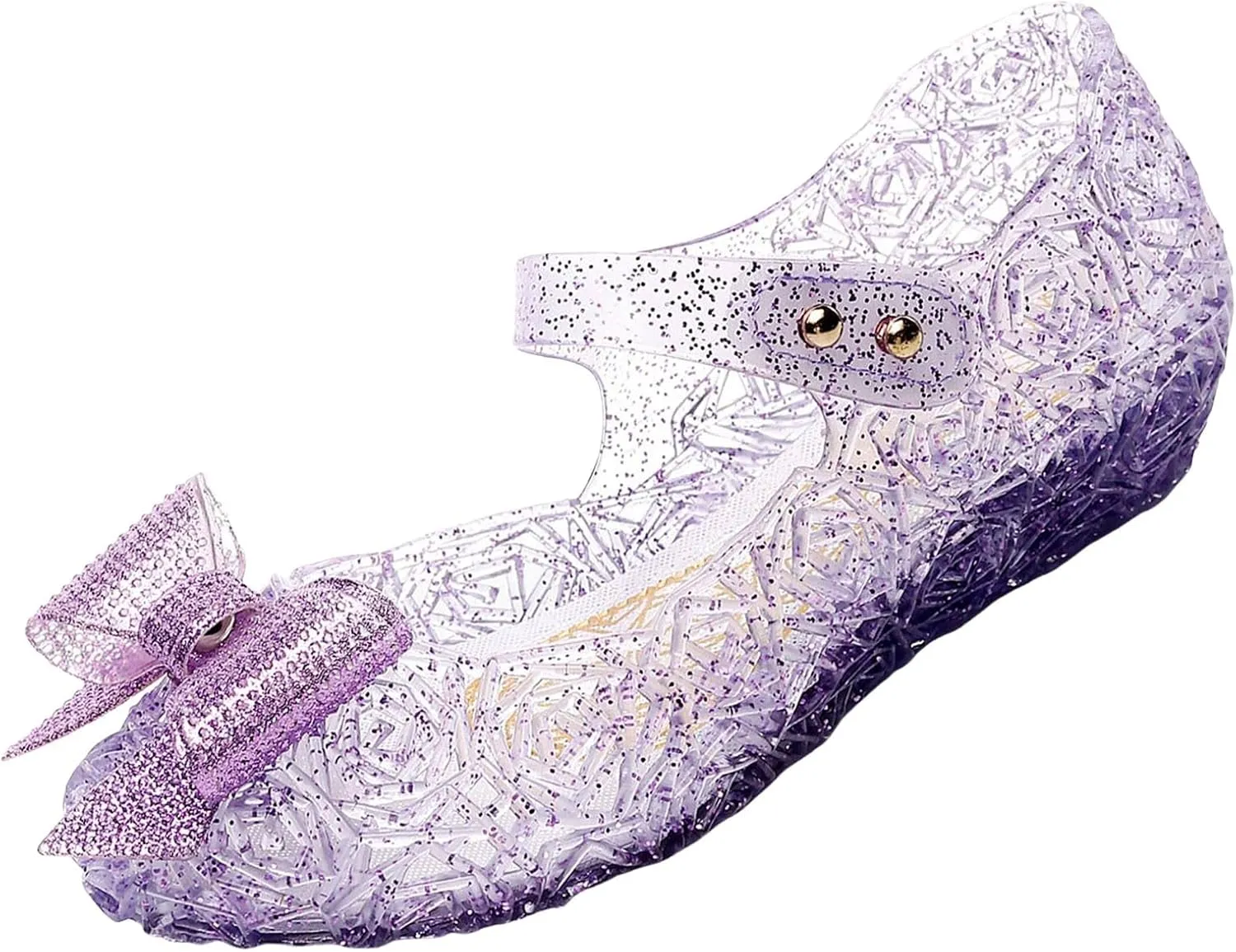 Glitter Jelly Sandals for Girls Kids Dance Party Cosplay Birthday Dress Up Shoes Bowknot Princess Flat Fancy Mary Jane Shoes