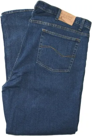 Grand River Stretch Traditional Straight Cut Jeans (38/32, Blue Stretch)