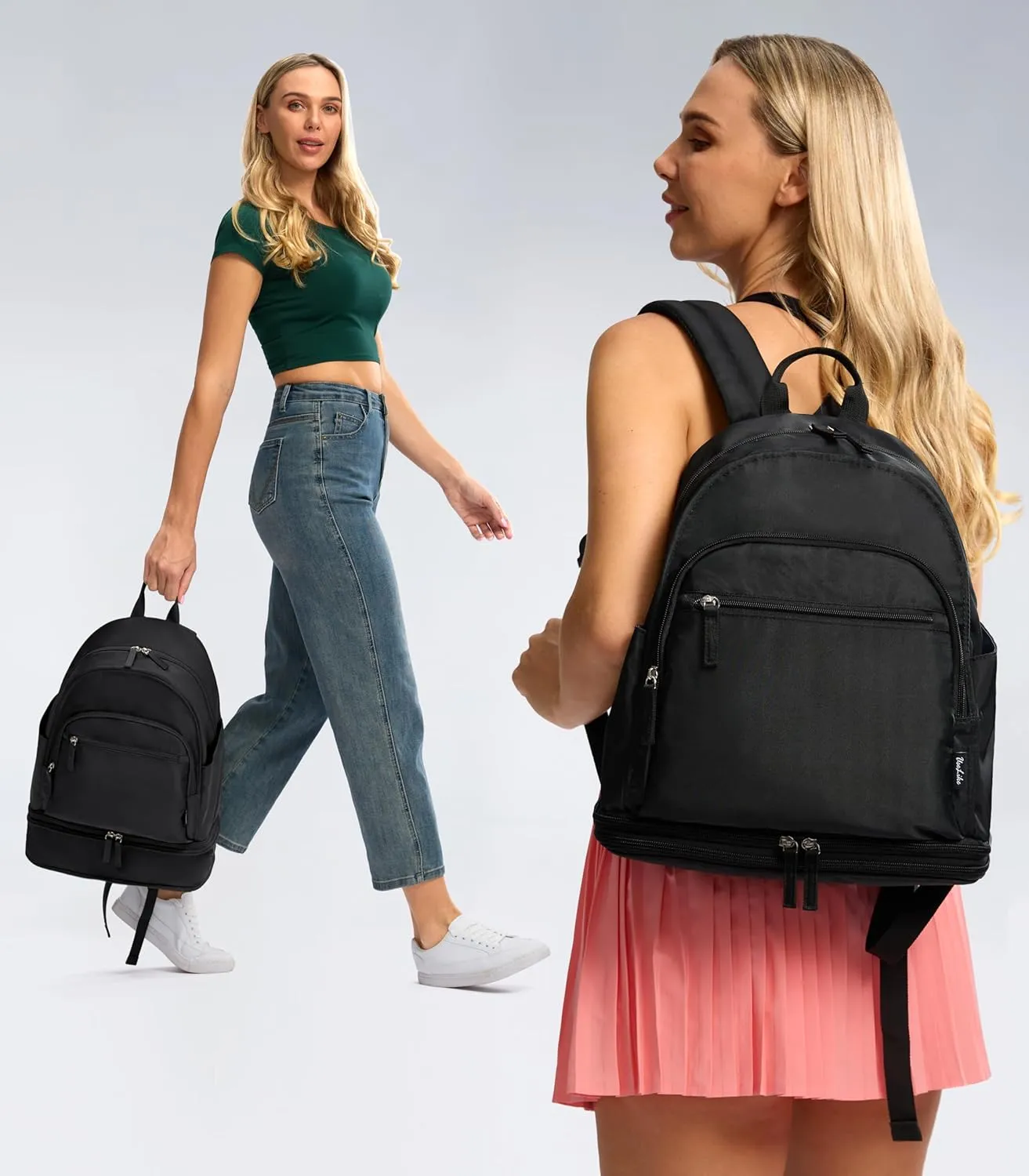 Gym Backpack for Women Small Gym bag with Expandable Shoe Compartment Waterproof Travel Backpack 26L