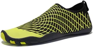 HANDA Water Shoes for Women and Men, Barefoot Quick-Dry Lightweight Drainage Sole Slip-on Aqua Shoes for Sport Beach Swim Surf Yoga Pool Exercise (8.5 Women/7.5 Men, Yellow)