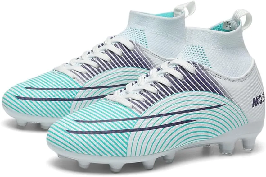High-Top Men's Soccer Boots Firm Ground Football Shoes Big Boy's Walking Athletic Soccer Shoes for Outdoor/Indoor/Game/Training