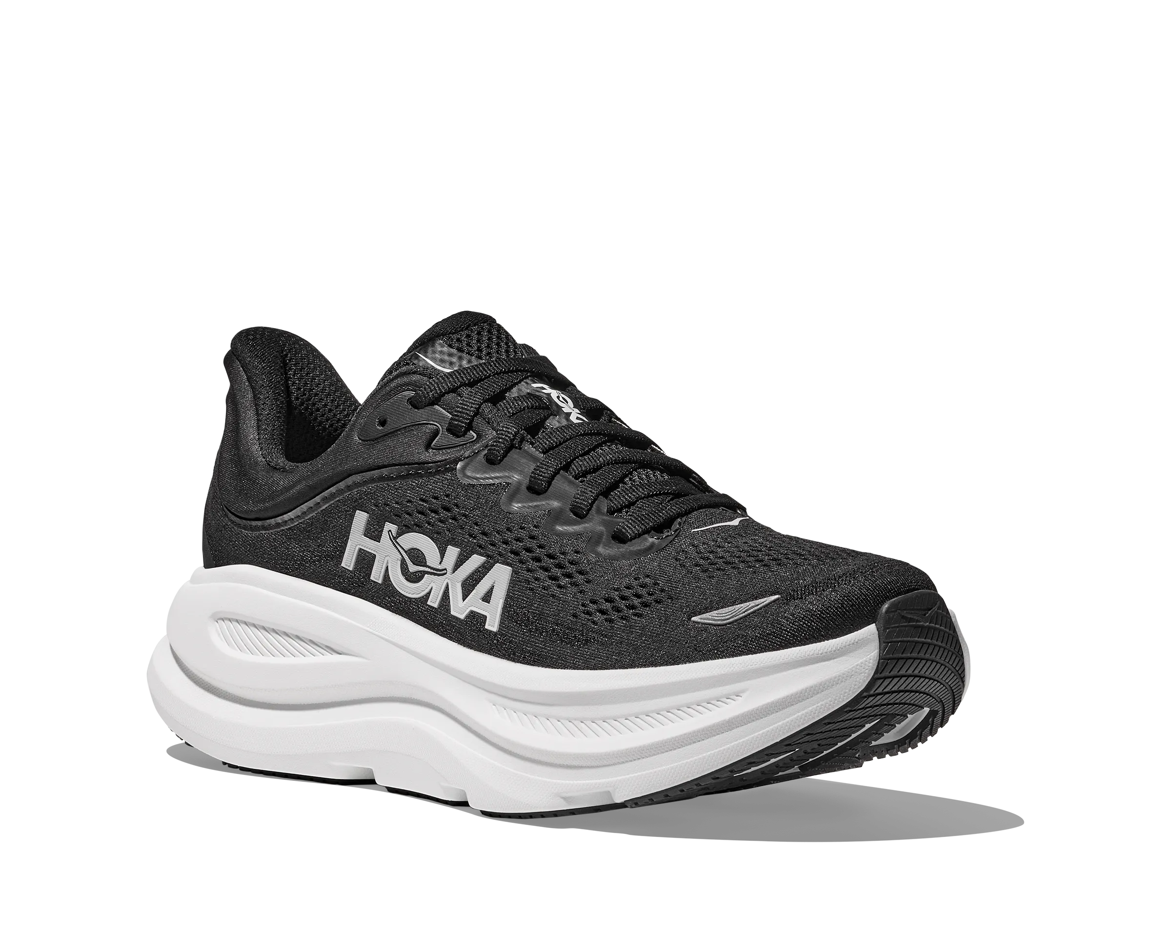 Hoka Bondi 9 Black White Wide Men's