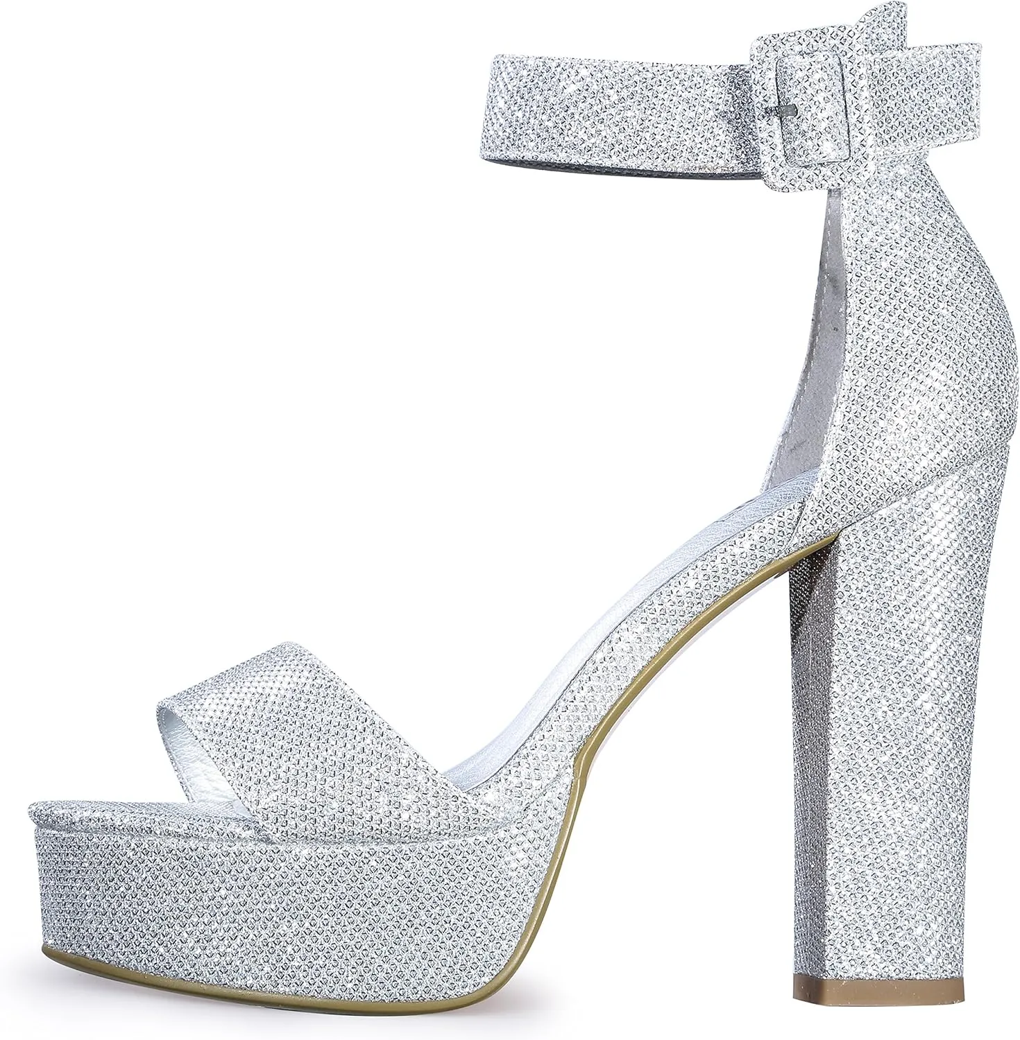 IDIFU IN5 Sabrina Platform Block Chunky High Heels Ankle Strap Heeled Sandals Sexy Wedding Party Dress Shoes for Women Open Toe Heels