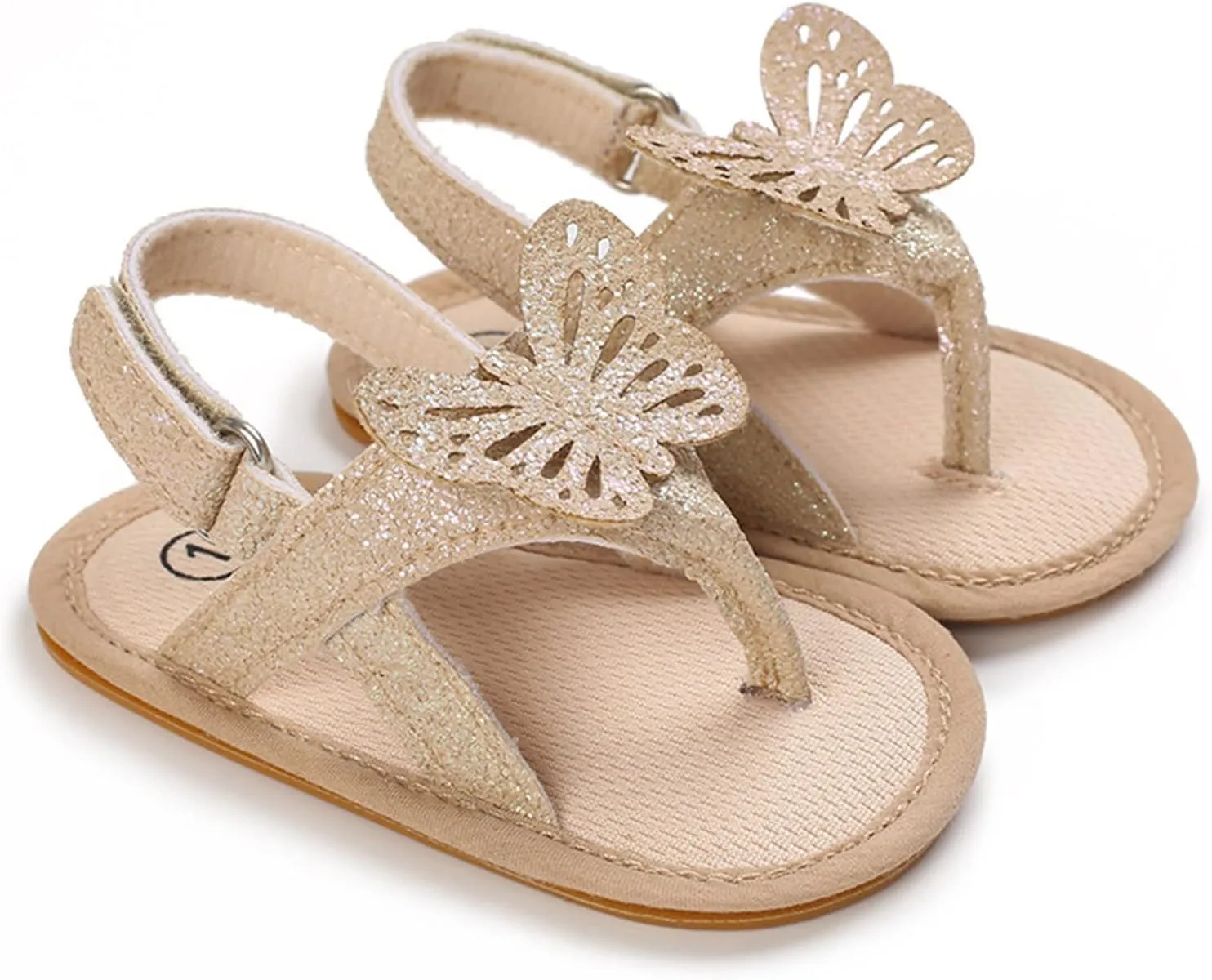 Infant Baby Girls Butterfly Sandals Newborn Prewalkers Toddler First Walking Summer Soft Sole Flat Beach Shoes