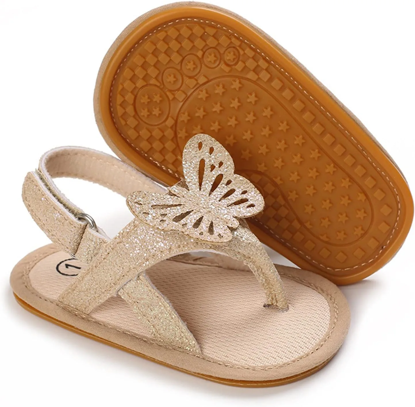Infant Baby Girls Butterfly Sandals Newborn Prewalkers Toddler First Walking Summer Soft Sole Flat Beach Shoes
