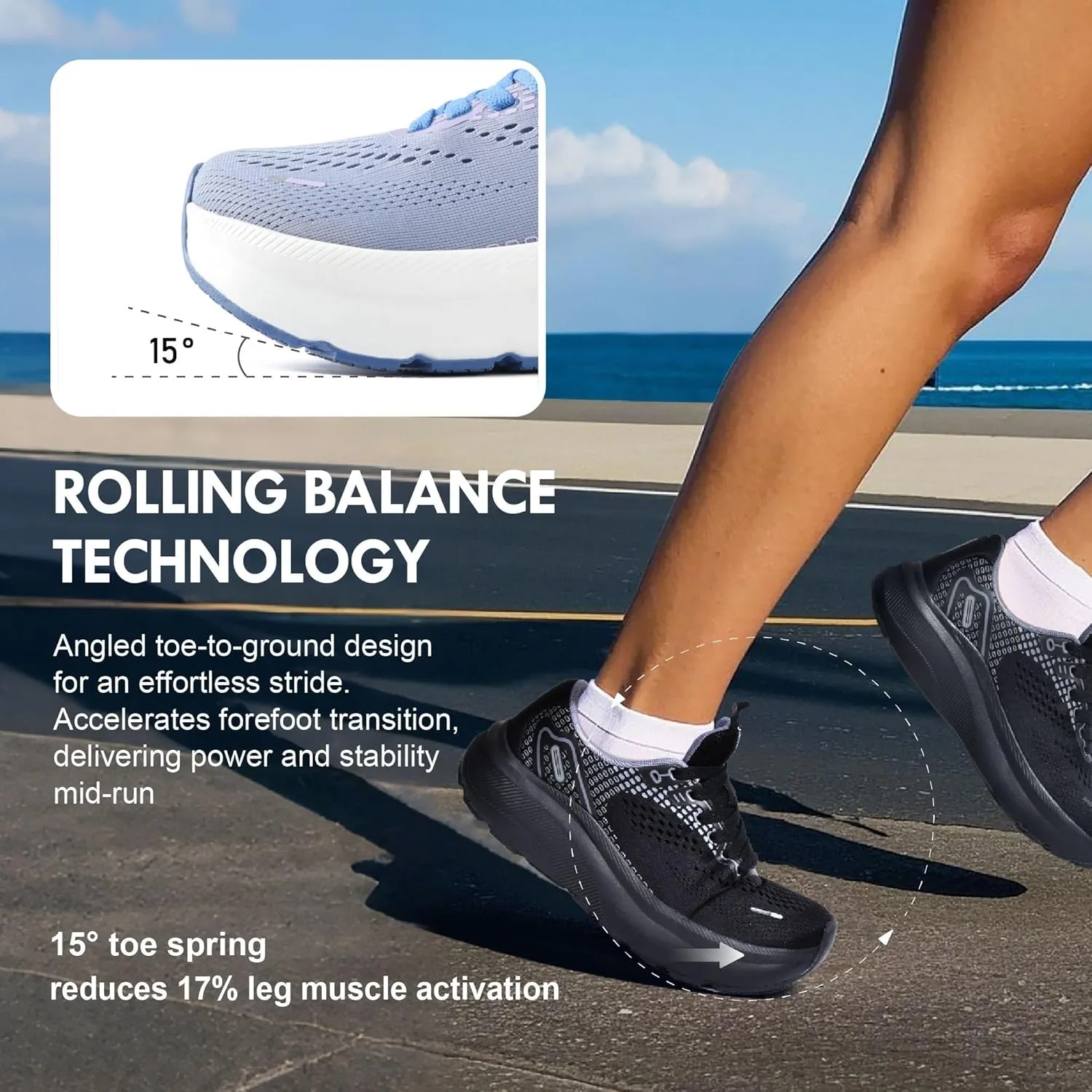 JACKSHIBO Wide Toe Box Shoes Women Arch Support Wide Sneakers for Running Walking Athletic Tennis Orthopedic Plantar Fasciitis Workout with Thick Cushion Zero Drop Sole Width Shoes