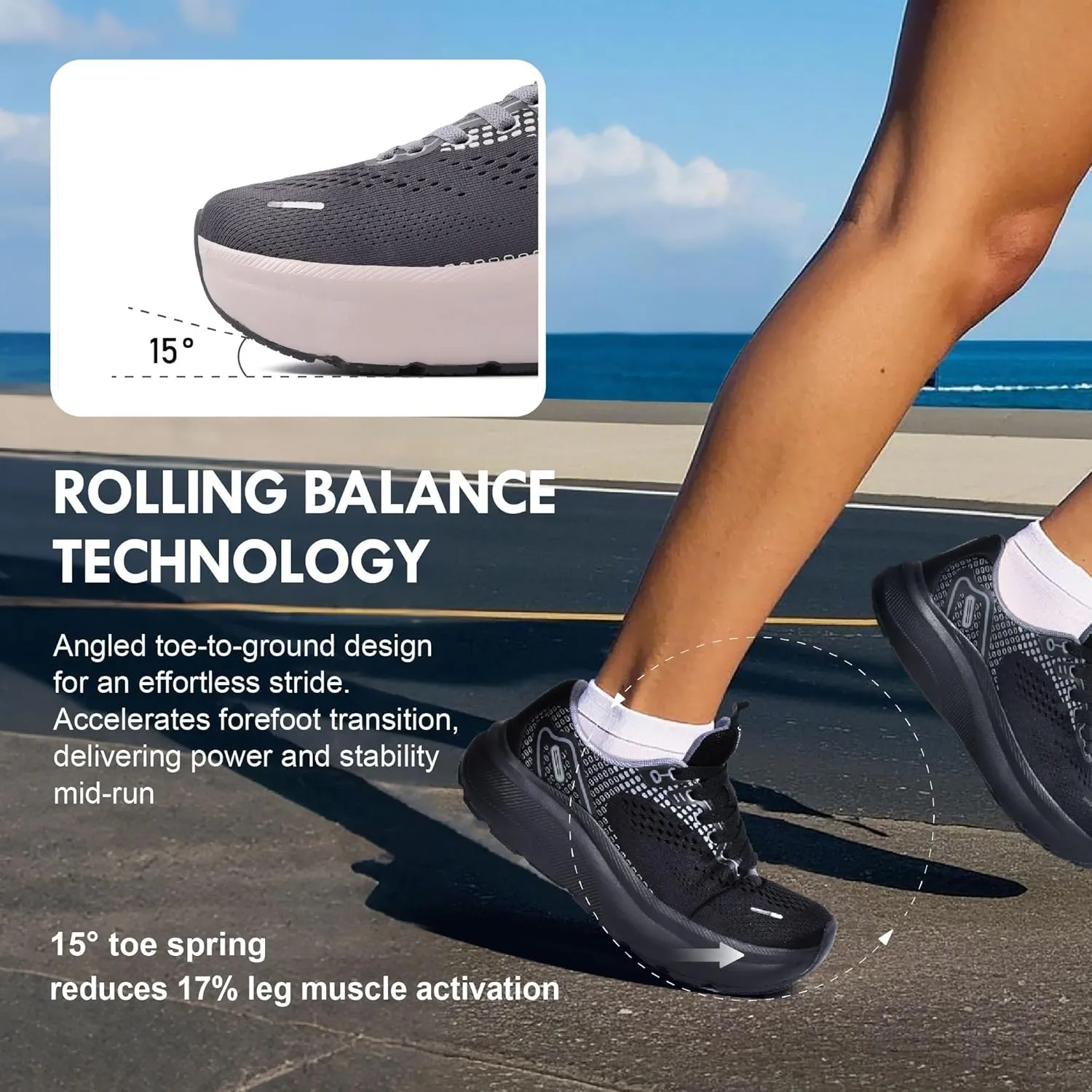 JACKSHIBO Wide Toe Box Shoes Women Arch Support Wide Sneakers for Running Walking Athletic Tennis Orthopedic Plantar Fasciitis Workout with Thick Cushion Zero Drop Sole Width Shoes