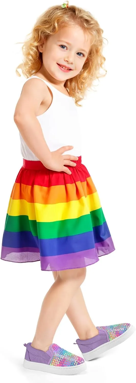 K KomForme Toddler Slip on Sneakers Girls Sparkle Sequins Canvas Walking Shoes