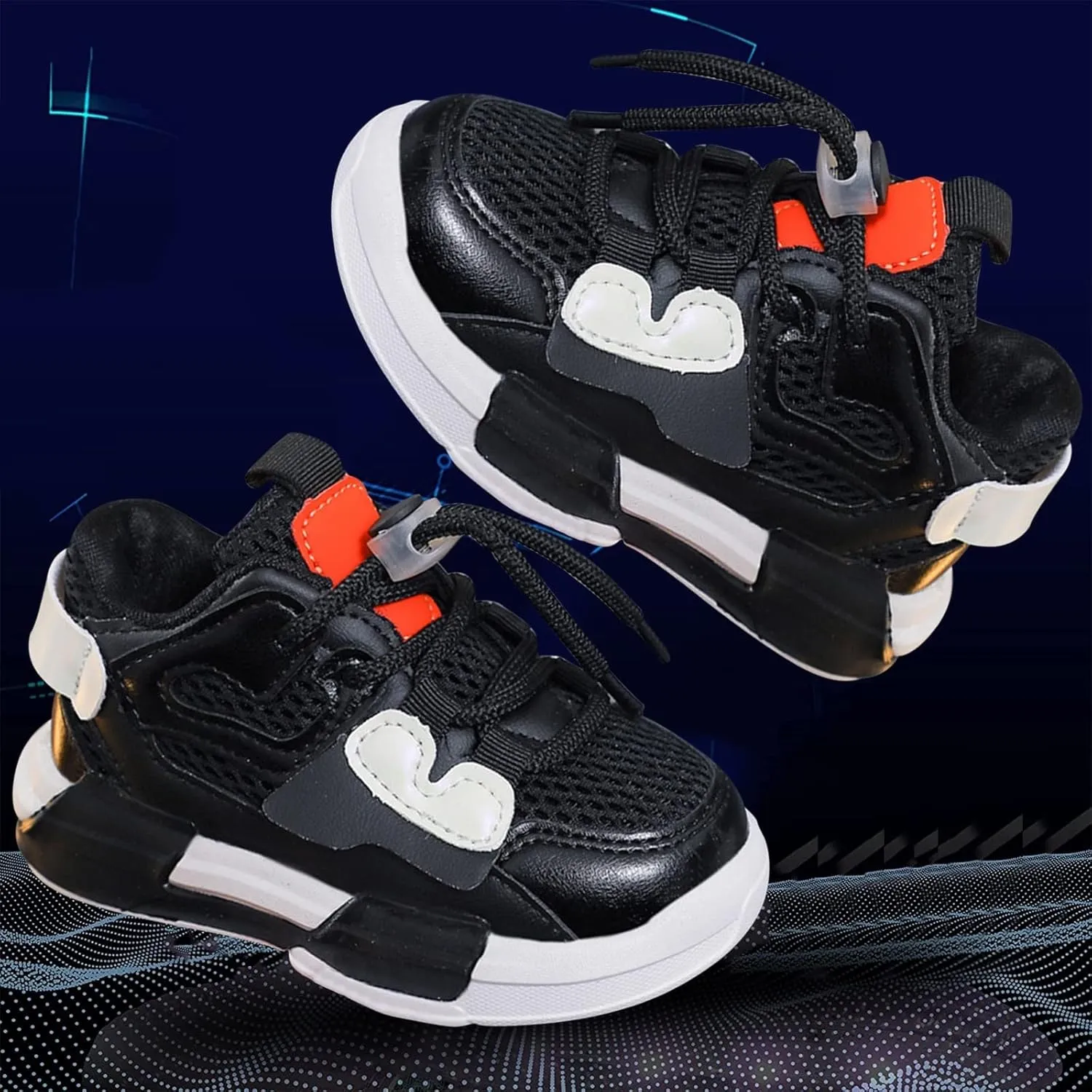 Kids Basketball Shoes Super Light Sneakers with Lace-Up High-Top Sneakers Running Non-Slip Sport Shoes Tennis Shoes
