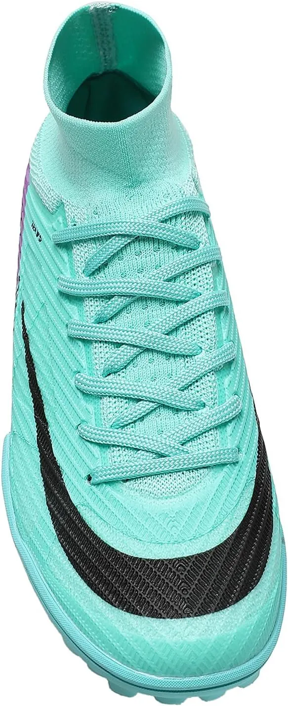 Kids Soccer Shoes Indoor Futsal Turf Big Boys Club TF Cleats Youths High Top Training Football Boots for Games Athletic