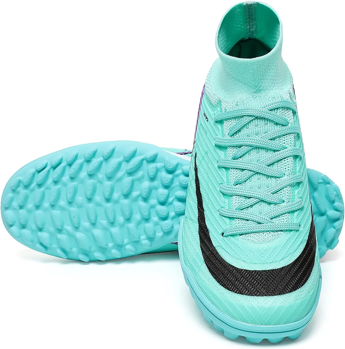 Kids Soccer Shoes Indoor Futsal Turf Big Boys Club TF Cleats Youths High Top Training Football Boots for Games Athletic