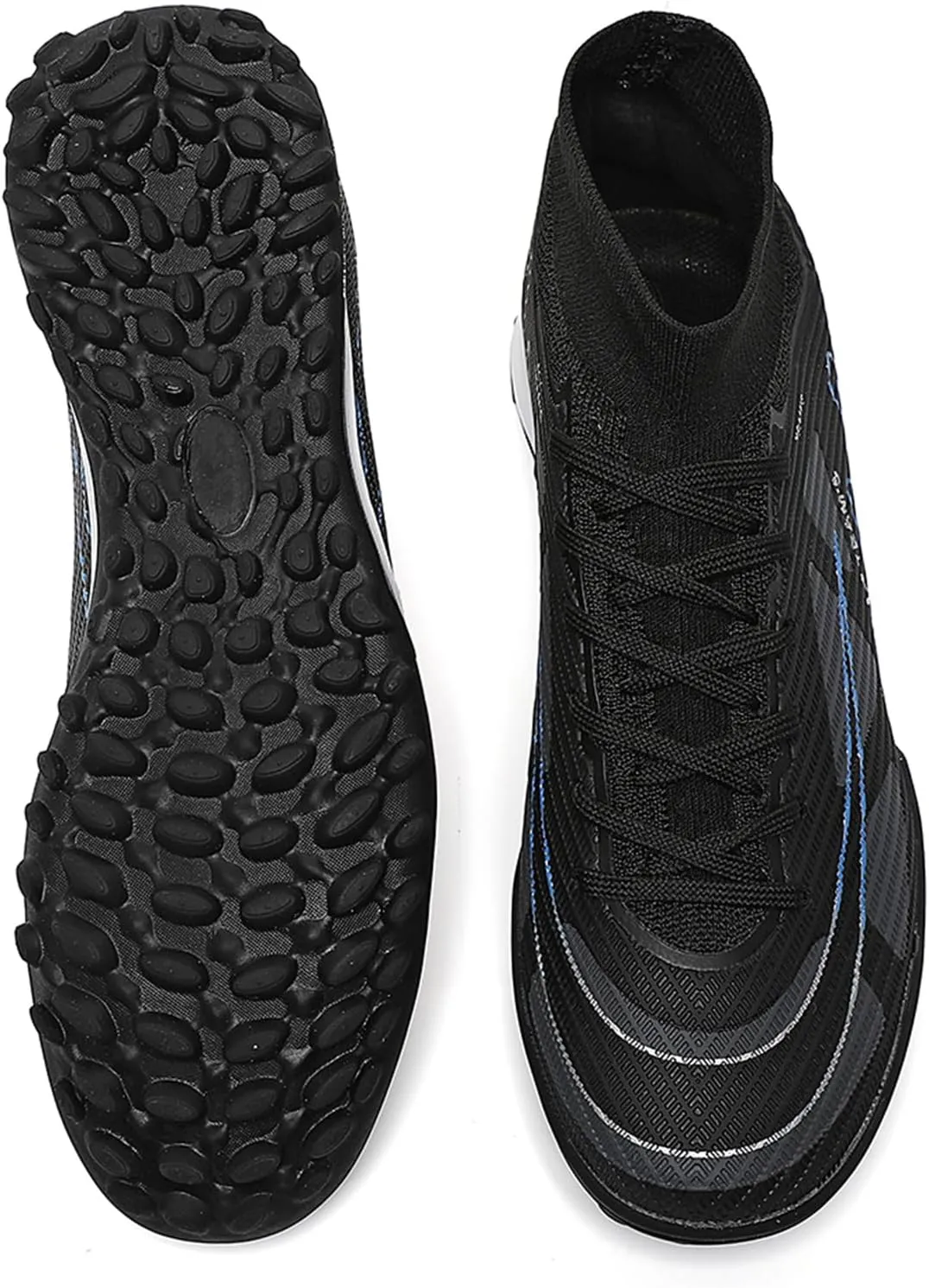 Kids Soccer Shoes Indoor Futsal Turf Big Boys Club TF Cleats Youths High Top Training Football Boots for Games Athletic