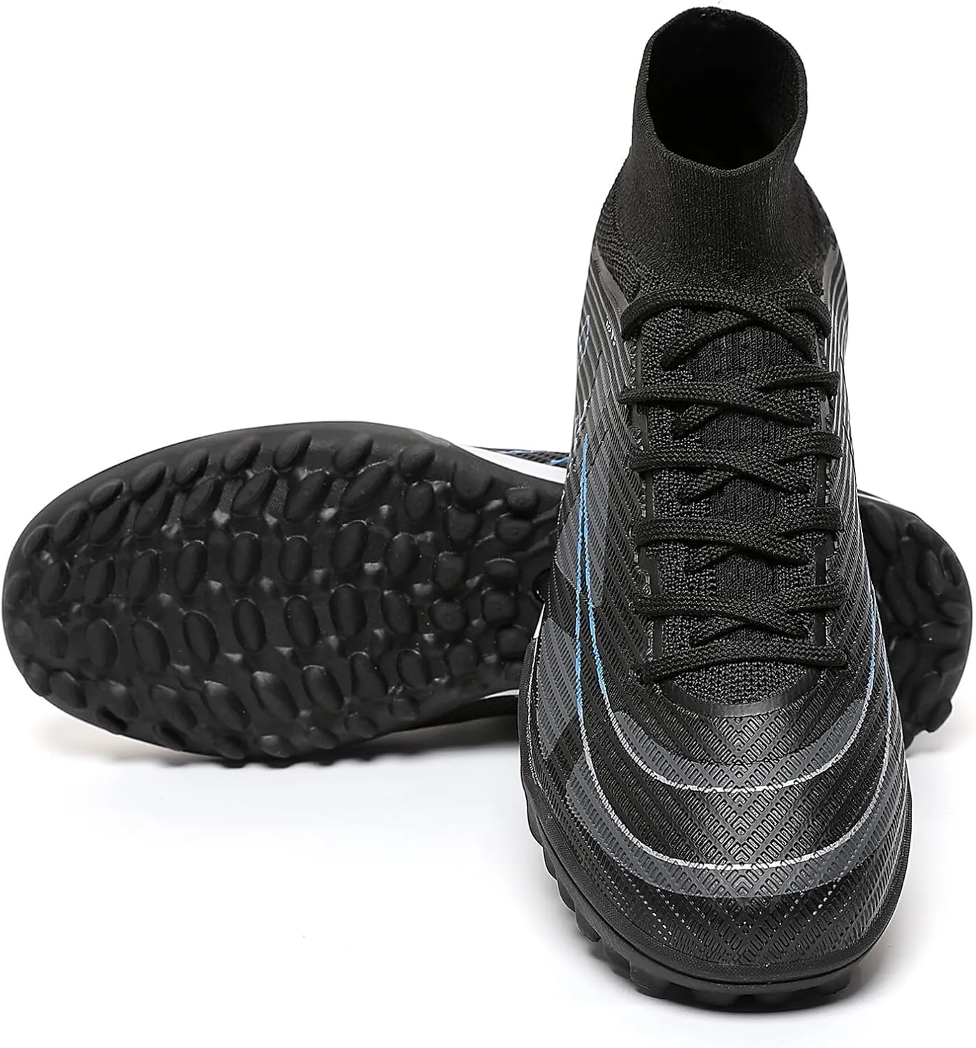 Kids Soccer Shoes Indoor Futsal Turf Big Boys Club TF Cleats Youths High Top Training Football Boots for Games Athletic