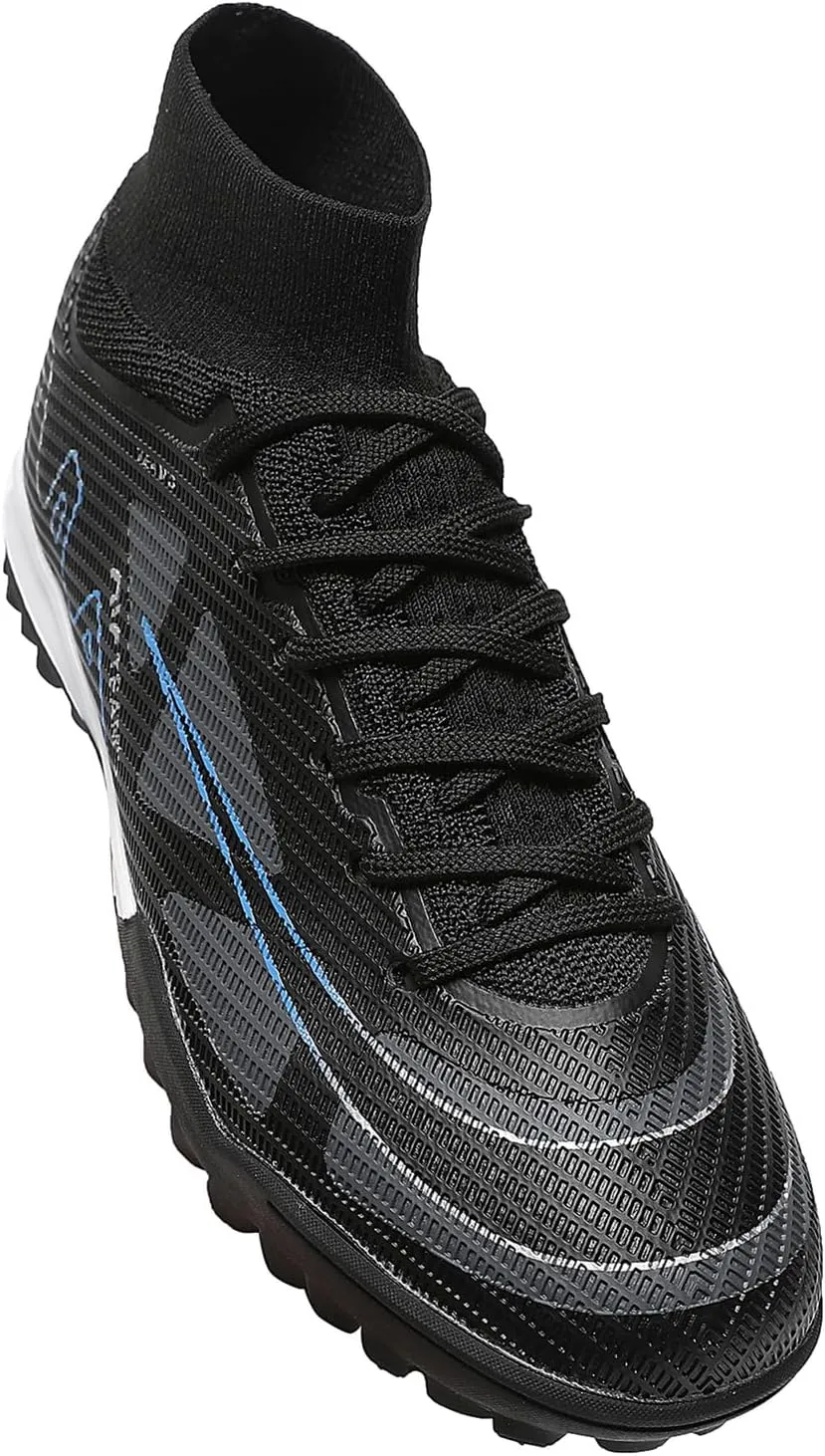 Kids Soccer Shoes Indoor Futsal Turf Big Boys Club TF Cleats Youths High Top Training Football Boots for Games Athletic