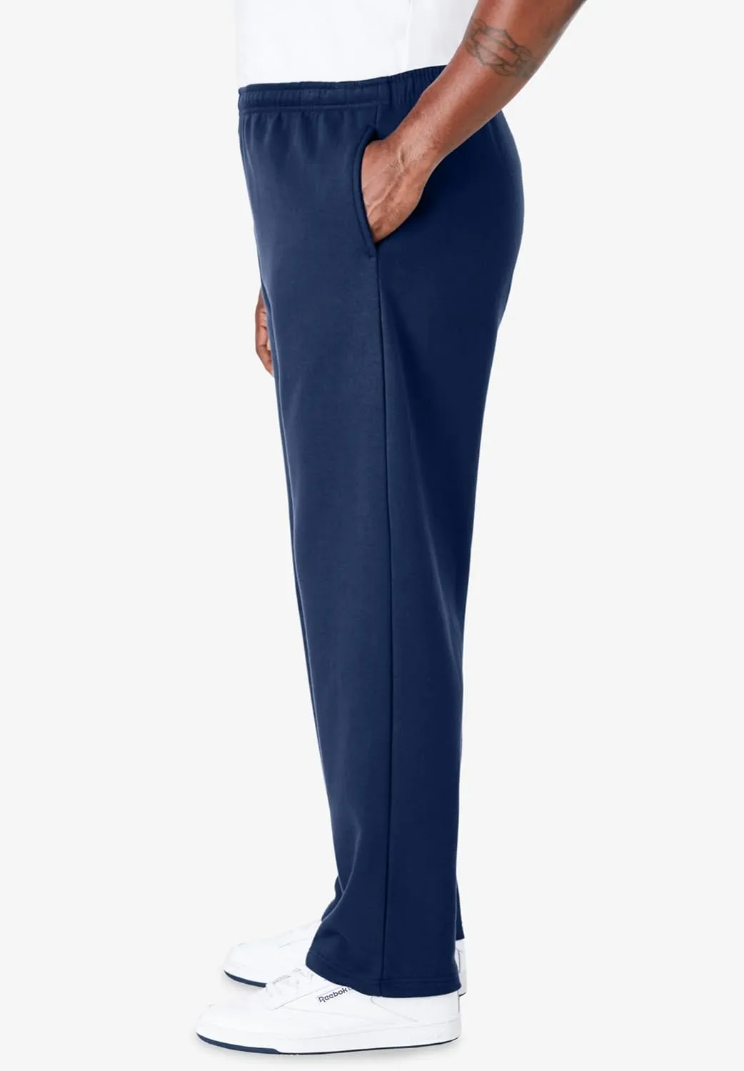 KingSize Men's Big & Tall Fleece Open-Bottom Sweatpants