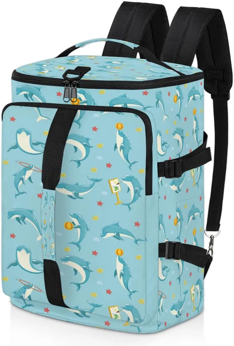 Large Sports Gym Bag With Shoe & Laptop Compartment 47L Waterproof Travel Duffel Bags for Men Women Animal Dolphin Luggage Backpack Duffle Bag