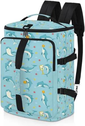 Large Sports Gym Bag With Shoe & Laptop Compartment 47L Waterproof Travel Duffel Bags for Men Women Animal Dolphin Luggage Backpack Duffle Bag