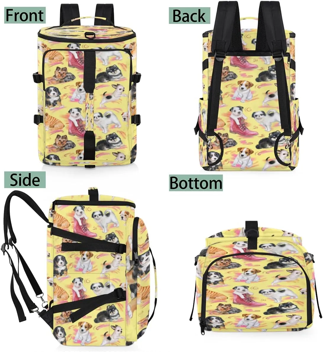 Large Sports Gym Bag With Shoe & Laptop Compartment 47L Waterproof Travel Duffel Bags for Men Women Puppy Design Luggage Backpack Duffle Bag