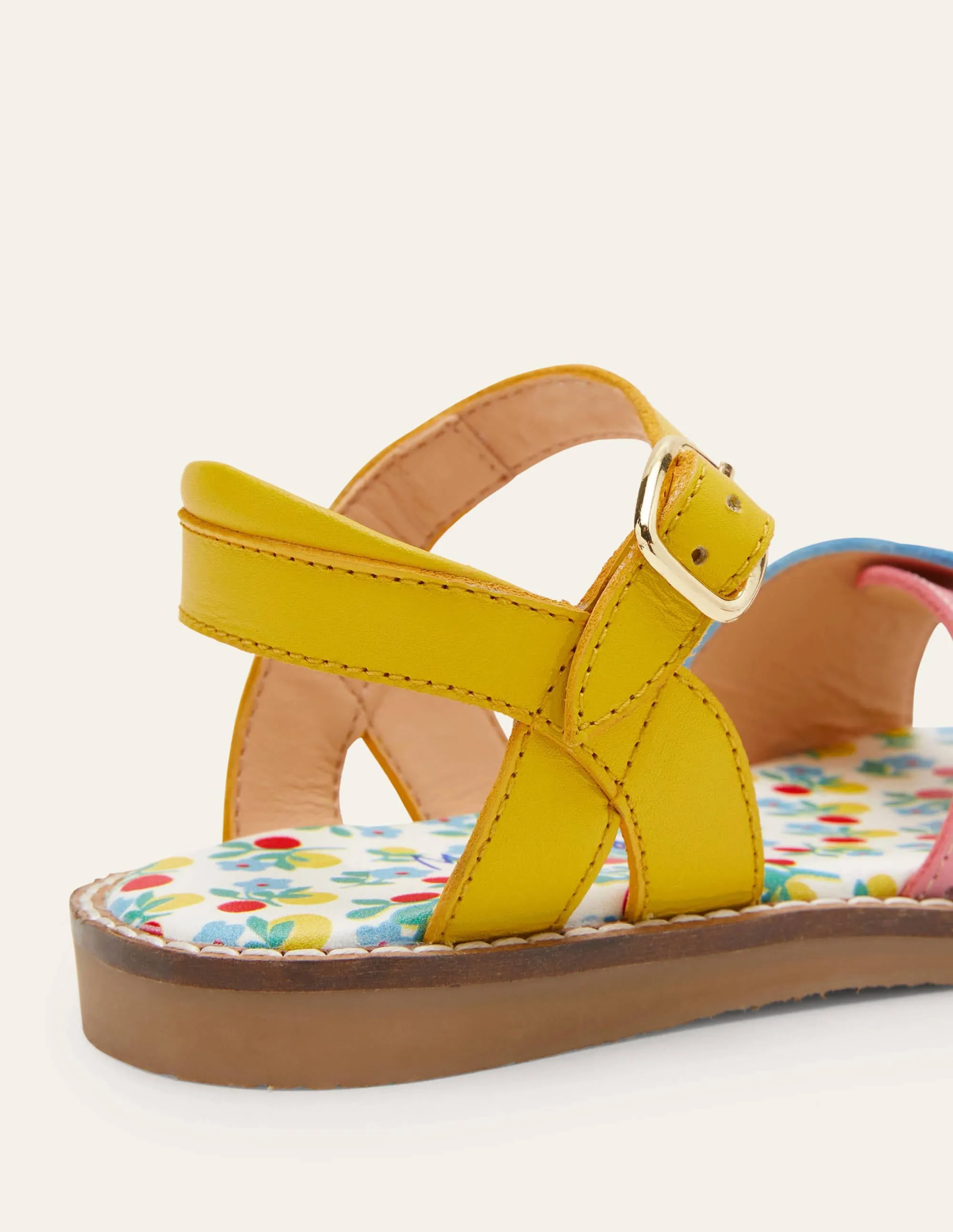 Leather Buckle Sandals-Multi Leather
