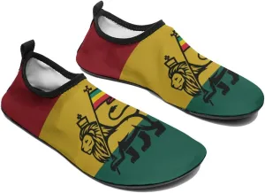 Lion of Judah Rastafara Water Shoes Quick Dry Aqua Socks Womens Men Slip On Barefoot Shoes