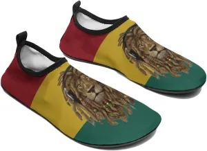 Lion of Judah Rastafara Water Shoes Quick Dry Aqua Socks Womens Men Slip On Barefoot Shoes