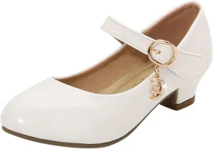Low Heels Dress Shoes for Girls Mary Jane Flower Girl Shoes Princess Wedding Pary School Performance Shoes