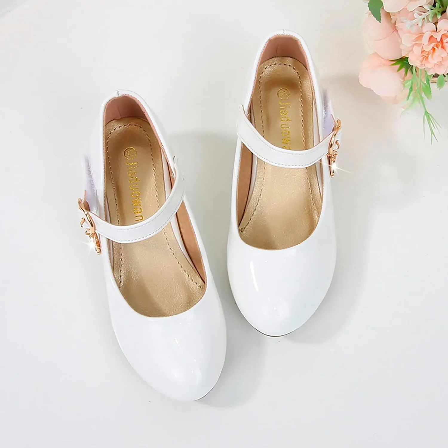 Low Heels Dress Shoes for Girls Mary Jane Flower Girl Shoes Princess Wedding Pary School Performance Shoes