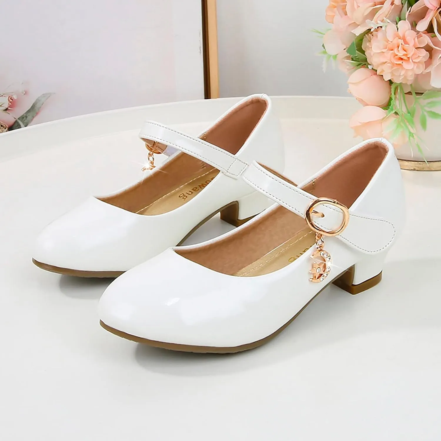 Low Heels Dress Shoes for Girls Mary Jane Flower Girl Shoes Princess Wedding Pary School Performance Shoes