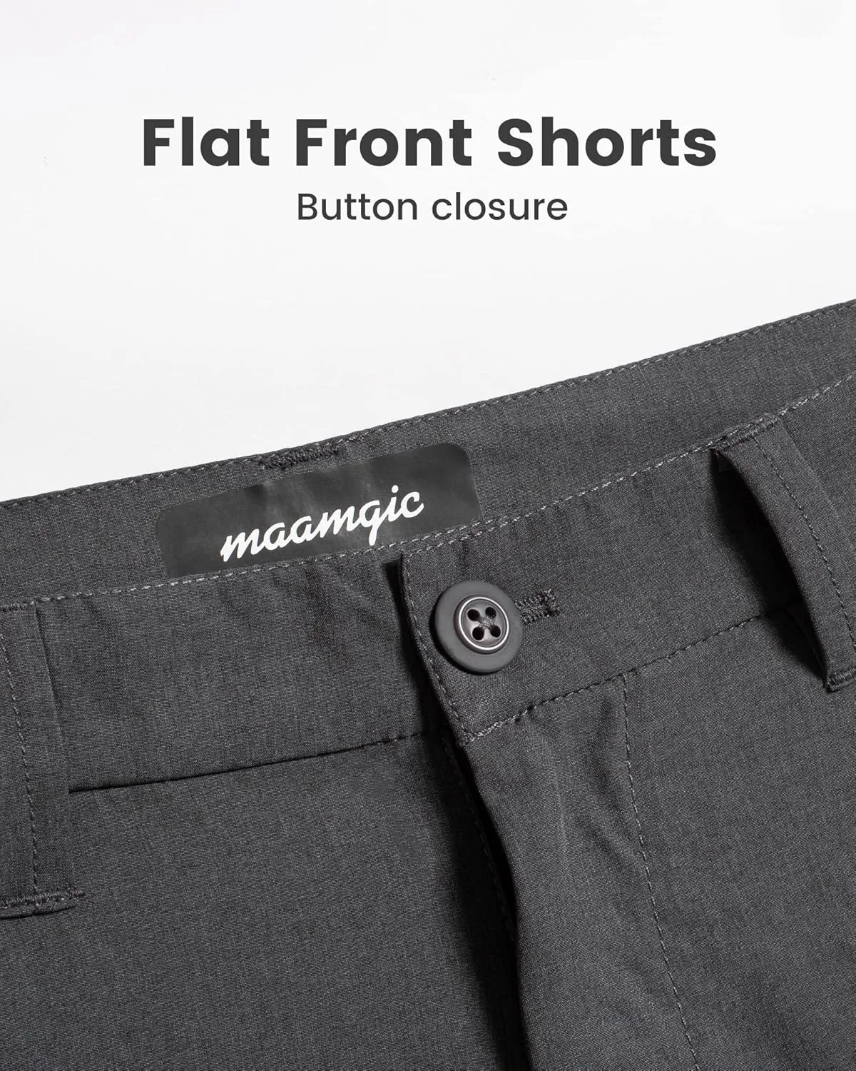 maamgic Men's Slim-fit Golf Shorts 9" Inseam Amphibious Casual Shorts Stretch Quick Dry Daily Casual Wear