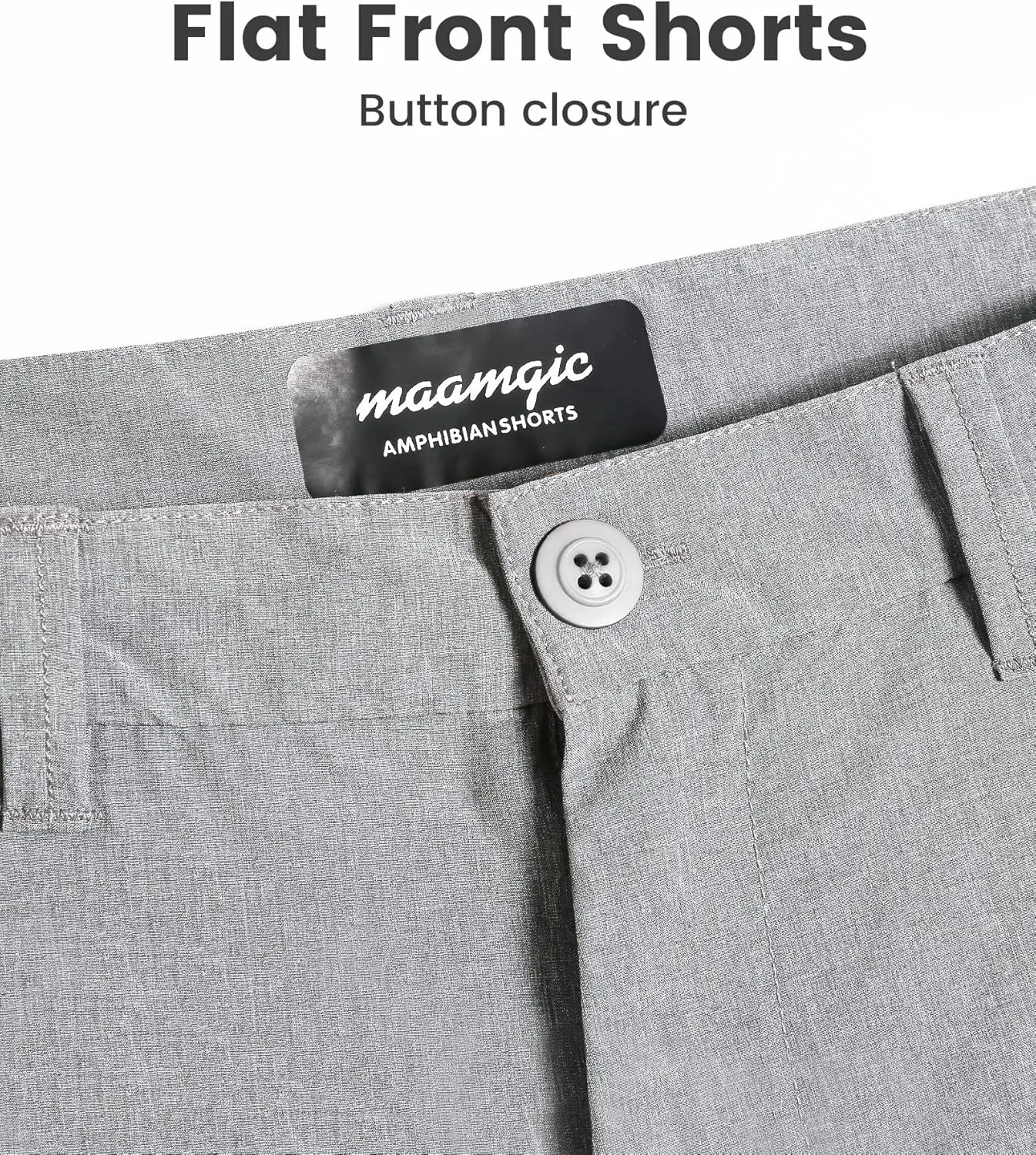 maamgic Men's Slim-fit Golf Shorts 9" Inseam Amphibious Casual Shorts Stretch Quick Dry Daily Casual Wear